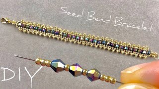 Seed Bead Bracelet Tutorial Beads Jewelry Making for Beginners [upl. by Hcaz]