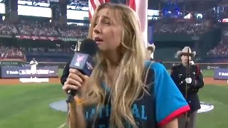 Ingrid Andress National Anthem Performance at Home Run Derby Goes VIRAL – Shocking Mistake [upl. by Mcintosh]