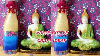 Beutiful bottle craft  handmade bottle design  home decor from waste bottlemsrickyexpress7426 [upl. by Anaela]