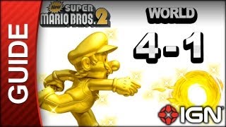 New Super Mario Bros 2  Star Coin Guide  World 41  Walkthrough [upl. by Ranique472]