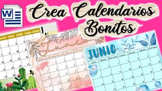 COMO HACER CALENDARIOS BONITOS EN WORD✨ COMO INSERTAR CALENDARIO EN WORD💖 FÁCIL Y RÁPIDO✅ [upl. by Cobb]