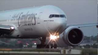 Emirates Airlines B777300ER A6ECT Night Takeoff 34L Sydney Airport Full HD [upl. by Aisetra709]