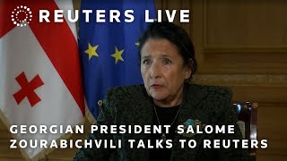 LIVE Georgian President Salome Zourabichvili talks to Reuters after election [upl. by Eesdnyl550]