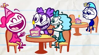 Pencilmate amp Pencilmiss 🎉 BIRTHDAY amp FRIENDS 🎂 PARTY Compilation 🎊 Cartoons 2020 Celebration [upl. by Liggitt]