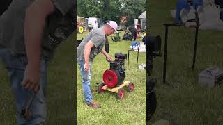 NorfolkMancave Adam starting his stationary engine at the Swanton Morley rally 2023 [upl. by Cheri]