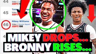 WOW BRONNY RISES amp MIKEY DERANKED IN ESPN HS BASKETBALL 2023 FINAL RANKINGS [upl. by Ayaet807]