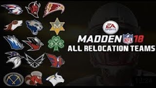 MADDEN 18 ALL RELOCATION TEAMS amp UNIFORMS [upl. by Frydman]