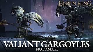 Valiant Gargoyles Boss Fight No Damage Elden Ring [upl. by Oilegor]