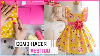 DIY Como hacer lindo vestido de niña Costura [upl. by Dora463]