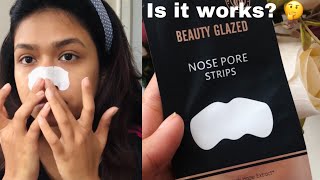 Nose blackhead removal  Pore strips  Nose strip removal  Blackhead strip removal skincare [upl. by Marron]