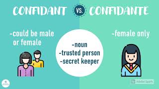 CONFIDANT VS CONFIDANTE  Vocabulary Development  IMs  ELC [upl. by Tacy]