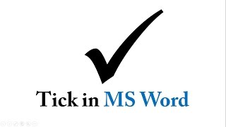 How to bring the Tick Symbol or Check Mark in MS Word ✓ [upl. by Anitsim156]