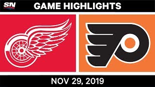 NHL Highlights  Red Wings vs Flyers – Nov 29 2019 [upl. by Dennison783]