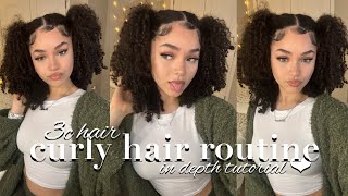 CURLY HAIR ROUTINE  3c hair type  in depth tutorial [upl. by Gyimah]