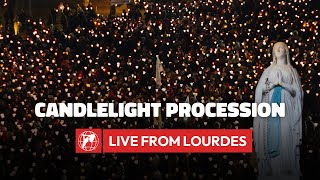 LIVE from Lourdes  Holy Rosary amp Candlelight Procession  February 10th 2024 [upl. by Yvad]