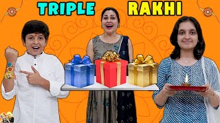 TRIPLE RAKHI  Rakshabandhan Gift  Festival Celebration with family  Aayu and Pihu Show [upl. by Subocaj889]