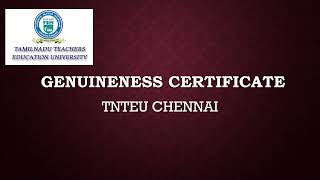 Genuineness Certificate TNTEU MalayalamTNTEU BEd Genuinenesscertificate ktetcategory2 equiva [upl. by Asirrak214]