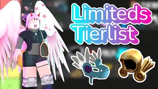 Roblox Limiteds Tier List Ranking Roblox Avatar Limiteds [upl. by Eimyaj]