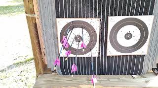 Trying a 6quot group  30 spraying  4050 and 60 yards w new arrows SubscriberCommenter Edition [upl. by Aryamo548]