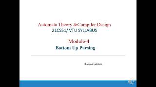 Bottom Up ParserLR0 parserCompiler design21CS51VTU SyllabusModule4Lec7 [upl. by Therine]