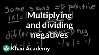 Multiplying and dividing negative numbers  PreAlgebra  Khan Academy [upl. by Raleigh392]