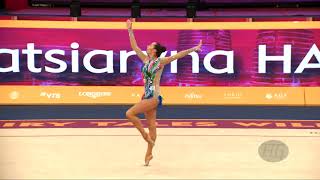 HALKINA Katsiaryna BLR  2019 Rhythmic Worlds Baku AZE  Qualifications Hoop [upl. by Yelbmik498]