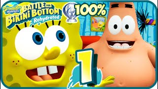 SpongeBob Battle for Bikini Bottom Rehydrated 100 Walkthrough Part 1 PS4 Jellyfish Fields [upl. by Basia104]