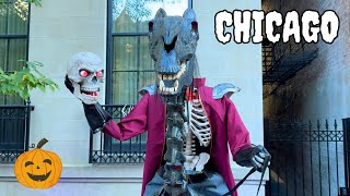 Chicago Gold Coast Outdoor Halloween Decoration on Saturday Walk  October 26 2024  4K [upl. by Helbonia]