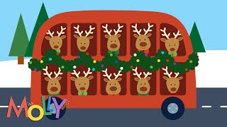 10 Little Reindeer  A Christmas Counting Song  Miss Molly Sing Along Songs [upl. by Stella]