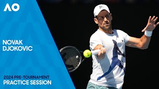 Novak Djokovic Practice Session  Australian Open 2024 [upl. by Thatcher]