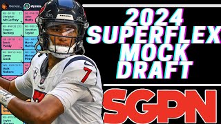 2024 Superflex Mock Draft Different Draft Strategies Positional Trends and Values [upl. by Walls]