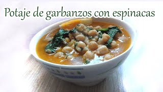 POTAJE DE GARBANZOS con espinacas y bacalao potaje de cuaresma [upl. by Yreffoeg130]