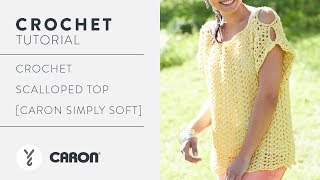 Crochet A Scalloped Top [upl. by Ahsena29]