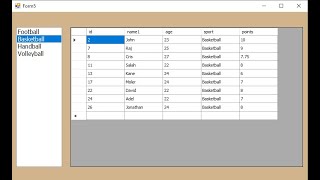 VBnet fill datagridview from 2 tables using Views in sql server depends on Listbox selected value [upl. by Adnuhsor]