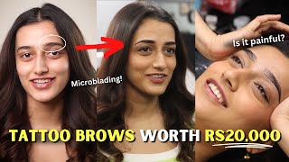 Eyebrow Makeover worth Rs 20000  Microblading Eyebrows Experience  Aashi Adani [upl. by Alidis]