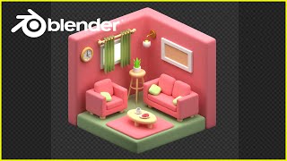 Blender 3D Beginner Tutorial Smooth 3D Living Room [upl. by Nivek]