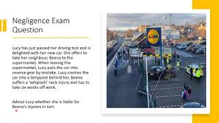 Negligence Exam Question  Applying the law to a crash scenario [upl. by Ayk327]