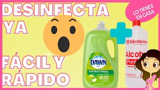 😍Desinfectante CASERO en spray con ALCOHOL ▶ Cómo hacer DESINFECTANTE casero con CLORO y AGUA [upl. by Liscomb585]