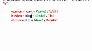 Forming the Imperative in German Lesson 1  wwwgermanforspaldingorg [upl. by Itra904]