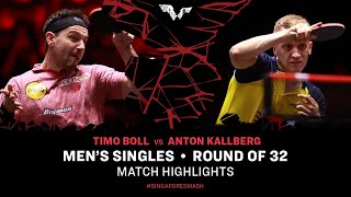 Timo Boll vs Anton Kallberg  MS R32  Singapore Smash 2024 [upl. by Dahlstrom]