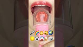 ASMR EMOJI FOOD 🎤🌈🍯🐱🌍🌕🐼🍦🎲 이모지 먹방 sped up [upl. by Yeblehs727]