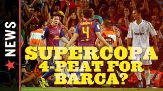 Real Madrid vs Barcelona 2012 Supercopa Barca Takes One Goal Lead Over Rivals into Leg 2 [upl. by Noelc]