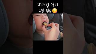 21개월아기👧김밥먹방😋babyshorts baby Korean baby mukbang 아기먹방 김밥먹방 [upl. by Arlo86]