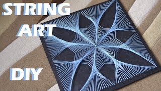 how to STRING ART FLOWER  TUTORIAL  timelapse  RUS sub [upl. by Eirrek]