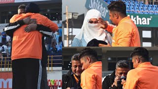 Sarfaraz Khan father and mother crying after getting Team India Test debut cap Ind vs Eng 3rd Test [upl. by Nottap551]