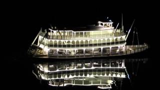 Live Steam Model Sternwheeler Liberty Belle at Night [upl. by Haidabo]