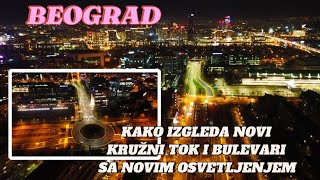 Kako izgleda novi prošireni Bulevara ZĐinđića i novi kružni tok sa osvetljenjemdeo oko Sava Centra [upl. by Eilyab]