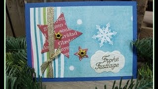 9 Video  Weihnachtskarte basteln  Christmas card Serie  1 deutsch [upl. by Dolan194]