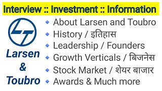 all information about Larsen and Toubro company LampT LampT कंपनी के बारे में सभी जानकारी । [upl. by Alyehc48]