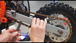 How To Correctly Adjust Chain KTM50 KTM 50SX [upl. by Aes558]